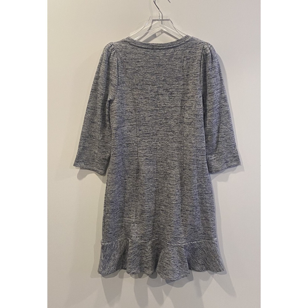 Talbots Womens Large Grey Marled Knit Flounce Hem Sheath Dress NWT - Picture 2 of 5
